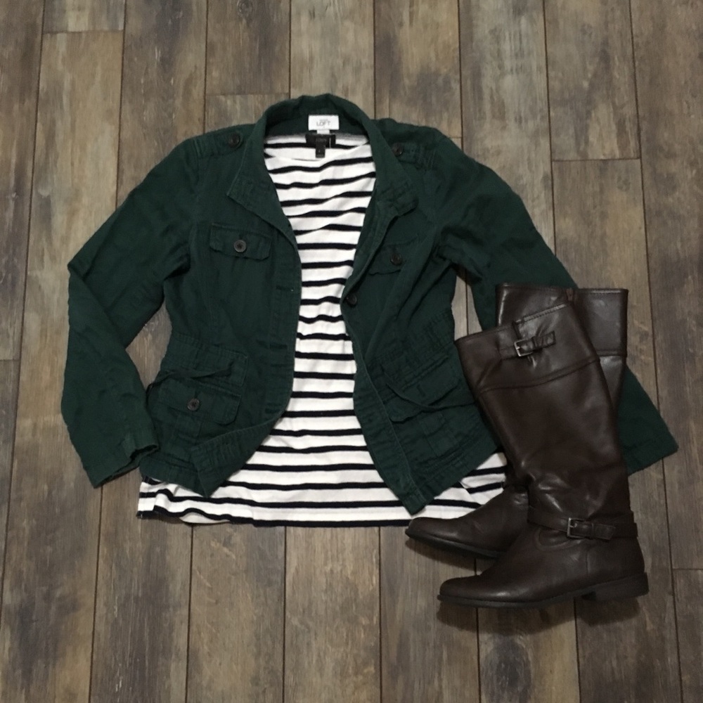 ⬇️ LOFT green drawstring utility jacket M